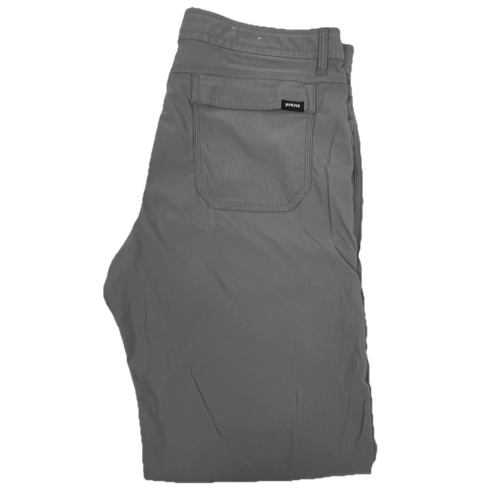 prAna Zion II Pants Men's 36x32 Relaxed Fit Gray Hiking Outdoors Stretch Roll Up